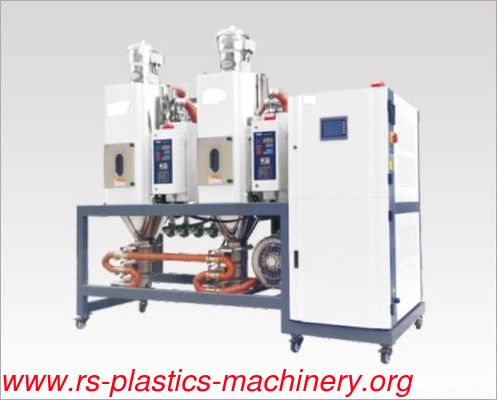 China good quality 3 in 1 material dehumidifier dryer supplier one dehu with two kinds of material hoppers for two injections help User save cost lot