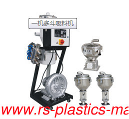 China Blue Multiple station vacuum loader 10hp/stainless steel material hopper loader/plastic material seperate auto loader good price fast delivery