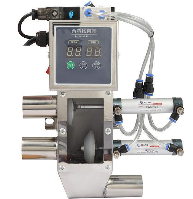 stainless steel New& Regrind Two Material Proportional Valves /time control mixer for Plastics material feeding