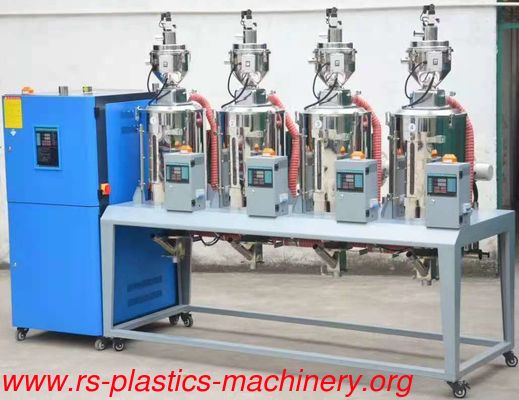 China high performance plastic material desiccant Rotor Dehumidifier Dryer producer one dehu with 4 different material hoppers to 4 injections good quality good sell overseas c